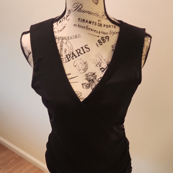 INC International Concepts Black V-Neck Tank Top - Picture 7 of 9